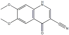 6,7-dimethoxy-4-oxo-1,4-dihydroquinoline-3-carbonitrile Struktur