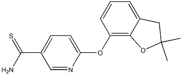 6-[(2,2-dimethyl-2,3-dihydro-1-benzofuran-7-yl)oxy]pyridine-3-carbothioamide Struktur