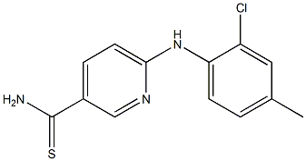 6-[(2-chloro-4-methylphenyl)amino]pyridine-3-carbothioamide Struktur