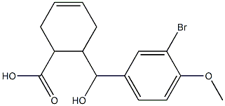 6-[(3-bromo-4-methoxyphenyl)(hydroxy)methyl]cyclohex-3-ene-1-carboxylic acid Struktur