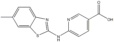 6-[(6-methyl-1,3-benzothiazol-2-yl)amino]pyridine-3-carboxylic acid Struktur