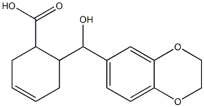 6-[2,3-dihydro-1,4-benzodioxin-6-yl(hydroxy)methyl]cyclohex-3-ene-1-carboxylic acid Struktur