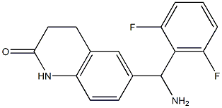 6-[amino(2,6-difluorophenyl)methyl]-1,2,3,4-tetrahydroquinolin-2-one Struktur