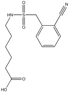 6-{[(2-cyanophenyl)methane]sulfonamido}hexanoic acid Struktur