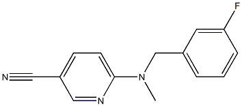 6-{[(3-fluorophenyl)methyl](methyl)amino}pyridine-3-carbonitrile Struktur