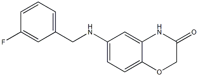 6-{[(3-fluorophenyl)methyl]amino}-3,4-dihydro-2H-1,4-benzoxazin-3-one Struktur