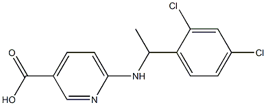 6-{[1-(2,4-dichlorophenyl)ethyl]amino}pyridine-3-carboxylic acid Struktur