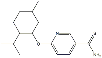 6-{[5-methyl-2-(propan-2-yl)cyclohexyl]oxy}pyridine-3-carbothioamide Struktur