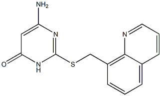 6-amino-2-[(quinolin-8-ylmethyl)sulfanyl]-3,4-dihydropyrimidin-4-one Struktur