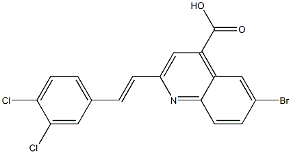 6-bromo-2-[(E)-2-(3,4-dichlorophenyl)vinyl]quinoline-4-carboxylic acid Struktur