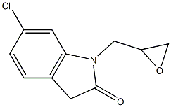 6-chloro-1-(oxiran-2-ylmethyl)-2,3-dihydro-1H-indol-2-one Struktur