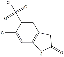 6-chloro-2-oxo-2,3-dihydro-1H-indole-5-sulfonyl chloride Struktur