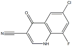 6-chloro-8-fluoro-4-oxo-1,4-dihydroquinoline-3-carbonitrile Struktur