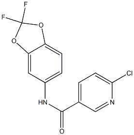 6-chloro-N-(2,2-difluoro-2H-1,3-benzodioxol-5-yl)pyridine-3-carboxamide Struktur