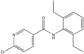 6-chloro-N-(2,6-diethylphenyl)pyridine-3-carboxamide Struktur