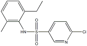 6-chloro-N-(2-ethyl-6-methylphenyl)pyridine-3-sulfonamide Struktur