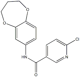 6-chloro-N-(3,4-dihydro-2H-1,5-benzodioxepin-7-yl)pyridine-3-carboxamide Struktur