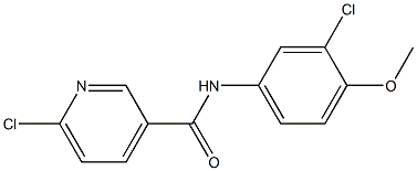 6-chloro-N-(3-chloro-4-methoxyphenyl)pyridine-3-carboxamide Struktur