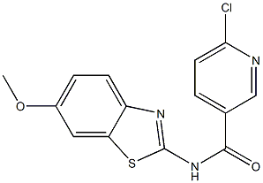 6-chloro-N-(6-methoxy-1,3-benzothiazol-2-yl)pyridine-3-carboxamide Struktur