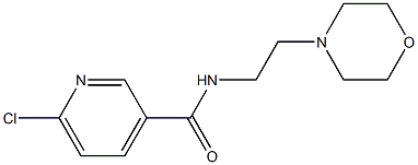 6-chloro-N-[2-(morpholin-4-yl)ethyl]pyridine-3-carboxamide Struktur