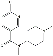 6-chloro-N-methyl-N-(1-methylpiperidin-4-yl)pyridine-3-carboxamide Struktur