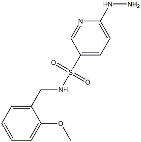 6-hydrazinyl-N-[(2-methoxyphenyl)methyl]pyridine-3-sulfonamide Struktur