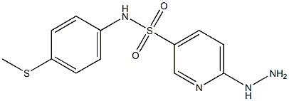 6-hydrazinyl-N-[4-(methylsulfanyl)phenyl]pyridine-3-sulfonamide Struktur