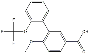 6-methoxy-2'-(trifluoromethoxy)-1,1'-biphenyl-3-carboxylic acid Struktur