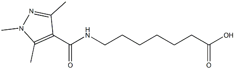 7-[(1,3,5-trimethyl-1H-pyrazol-4-yl)formamido]heptanoic acid Struktur