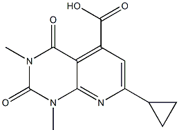 7-cyclopropyl-1,3-dimethyl-2,4-dioxo-1H,2H,3H,4H-pyrido[2,3-d]pyrimidine-5-carboxylic acid Struktur