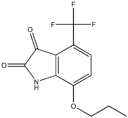 7-propoxy-4-(trifluoromethyl)-1H-indole-2,3-dione Struktur