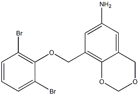 8-(2,6-dibromophenoxymethyl)-2,4-dihydro-1,3-benzodioxin-6-amine Struktur