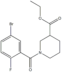 ethyl 1-[(5-bromo-2-fluorophenyl)carbonyl]piperidine-3-carboxylate Struktur