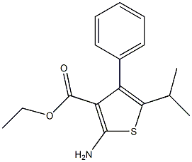 ethyl 2-amino-4-phenyl-5-(propan-2-yl)thiophene-3-carboxylate Struktur