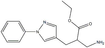 ethyl 3-amino-2-[(1-phenyl-1H-pyrazol-4-yl)methyl]propanoate Struktur