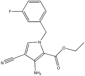 ethyl 3-amino-4-cyano-1-[(3-fluorophenyl)methyl]-1H-pyrrole-2-carboxylate Struktur