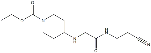 ethyl 4-({[(2-cyanoethyl)carbamoyl]methyl}amino)piperidine-1-carboxylate Struktur