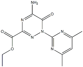 ethyl 5-amino-1-(4,6-dimethylpyrimidin-2-yl)-6-oxo-1,6-dihydro-1,2,4-triazine-3-carboxylate Struktur