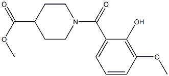 methyl 1-[(2-hydroxy-3-methoxyphenyl)carbonyl]piperidine-4-carboxylate Struktur