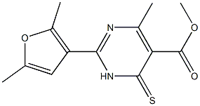 methyl 2-(2,5-dimethyl-3-furyl)-4-methyl-6-thioxo-1,6-dihydropyrimidine-5-carboxylate Struktur