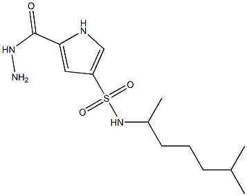 N-(1,5-dimethylhexyl)-5-(hydrazinocarbonyl)-1H-pyrrole-3-sulfonamide Struktur