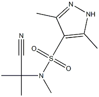 N-(1-cyano-1-methylethyl)-N,3,5-trimethyl-1H-pyrazole-4-sulfonamide Struktur