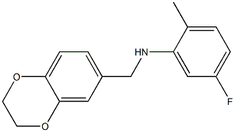 N-(2,3-dihydro-1,4-benzodioxin-6-ylmethyl)-5-fluoro-2-methylaniline Struktur