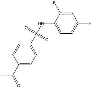 N-(2,4-difluorophenyl)-4-acetylbenzene-1-sulfonamide Struktur