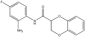 N-(2-amino-4-fluorophenyl)-2,3-dihydro-1,4-benzodioxine-2-carboxamide Struktur