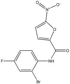 N-(2-bromo-4-fluorophenyl)-5-nitrofuran-2-carboxamide Struktur