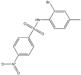 N-(2-bromo-4-methylphenyl)-4-nitrobenzene-1-sulfonamide Struktur