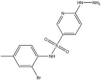 N-(2-bromo-4-methylphenyl)-6-hydrazinylpyridine-3-sulfonamide Struktur