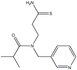 N-(2-carbamothioylethyl)-2-methyl-N-(pyridin-3-ylmethyl)propanamide Struktur