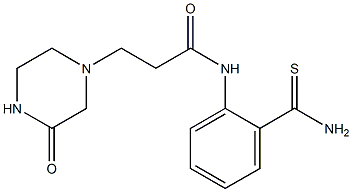 N-(2-carbamothioylphenyl)-3-(3-oxopiperazin-1-yl)propanamide Struktur